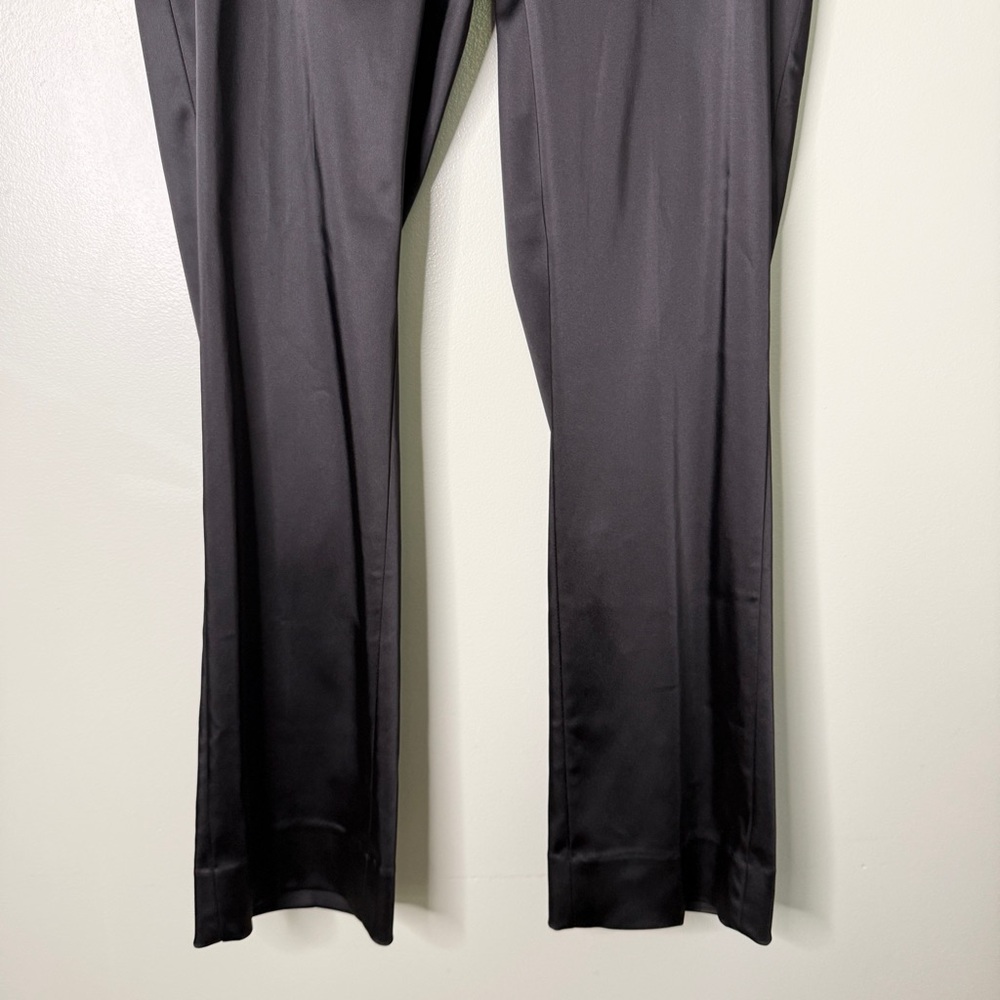 NWT White House Black Market Satin Slim Leg Trouser Pants Black Women’s Size 10 - Picture 7 of 12